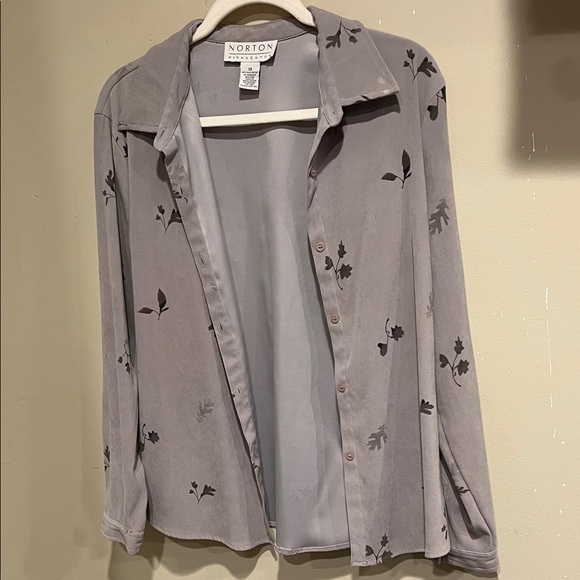 Norton McNaughton Elegant Gray Blouse - Picture 1 of 7